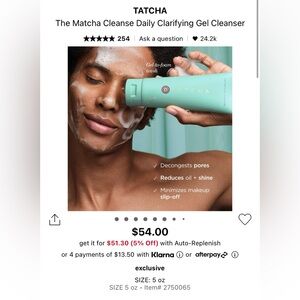 Tatcha the matcha cleanse daily clarifying cleanser